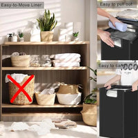 Pull-Out Laundry Basket with Shelf and  three Shelf,Laundry Basket Organizer Section with Removable Laundry Bags for clothes