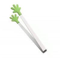 1/3pc Silicone Mini Tongs Stainless Steel Hand Shape Food Tongs Kitchen Barbecue Steak Frying Clip Barbecue Snack Ice Candy Clip