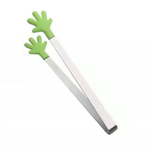 1/3pc Silicone Mini Tongs Stainless Steel Hand Shape Food Tongs Kitchen Barbecue Steak Frying Clip Barbecue Snack Ice Candy Clip