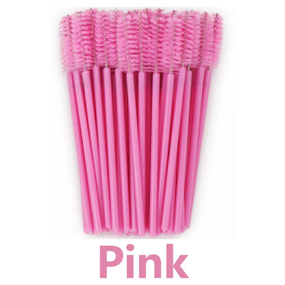 ANNAFRIS 50Pcs  Disposable Eyelash  Brush Soft Head Crystal Eyebrow Brush Lash Extension Brush  Mascara Wand Makeup Tool