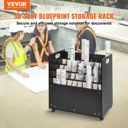 VEVOR Blueprint Storage Rack Slots for Construction Plan Map Poster Architectural Blueprint File Holder for Home Office School