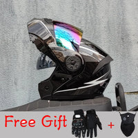 ORZ-161 Modular Filp up Motorcycle Helmet Full Face Racing Helmet Dual Visors DOT Approved motosiklet kaskı