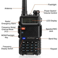 2pcs BAOFENG UV-5R 5W 8W High Power Dual Band Two Way Radio Long Range Handheld Portable Walkies Talkies For Hunting