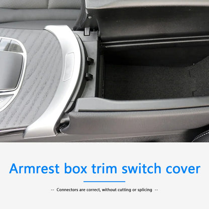 Chrome Silver Console Armrest Cover Switch Button Console Armrest Switch Button Trim Cover for Mercedes Benz W205 W253 2015-2020
