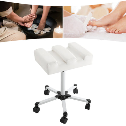 Modern Pedicure Stool for Beauty Salons and Spas with Adjustable Height, Anti-Slip Knob, and Easy-Move Wheels for Convenient