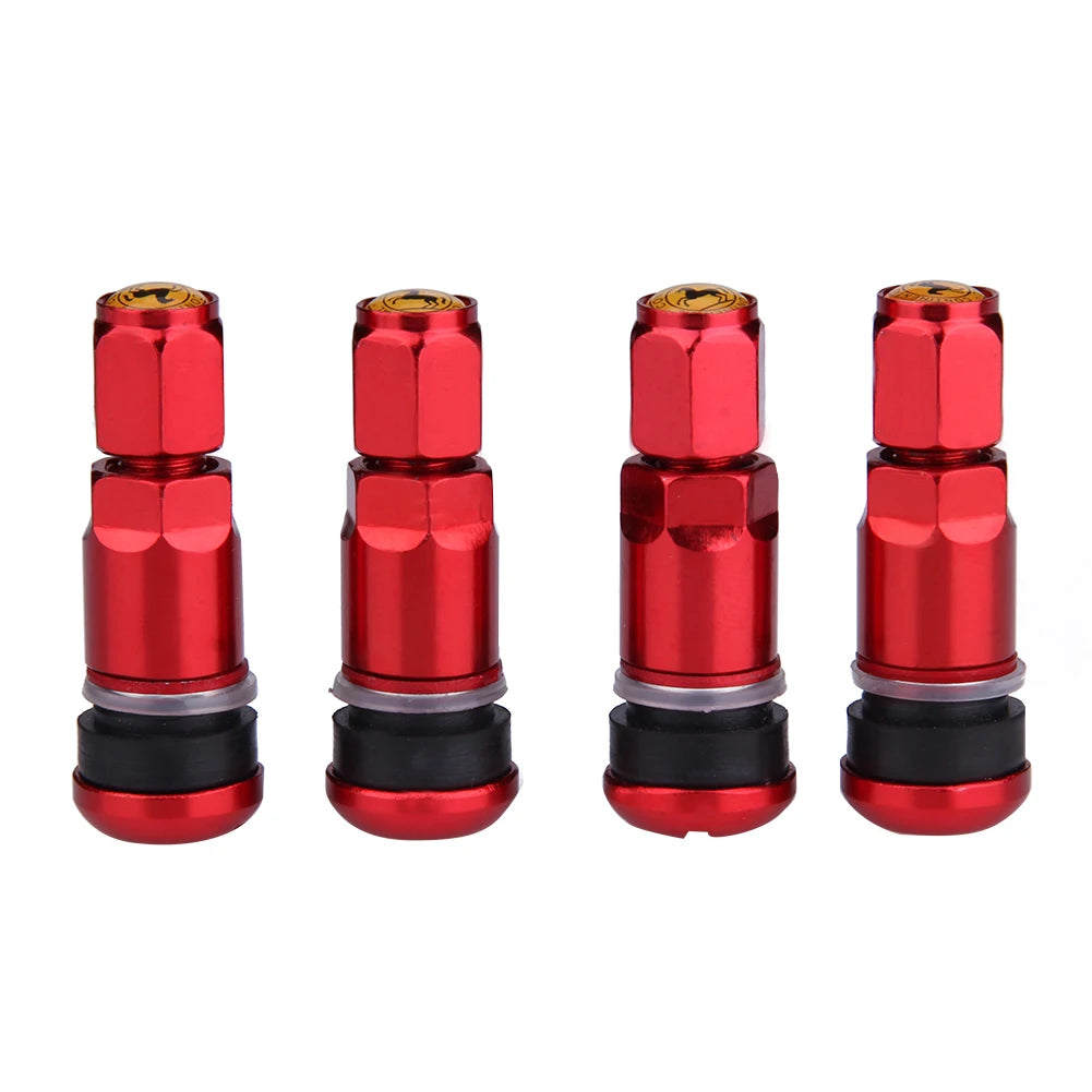 4pcs Auto Tubeless Tire Valve Stems | Dust Caps | High-Quality Automotive Replacement Parts