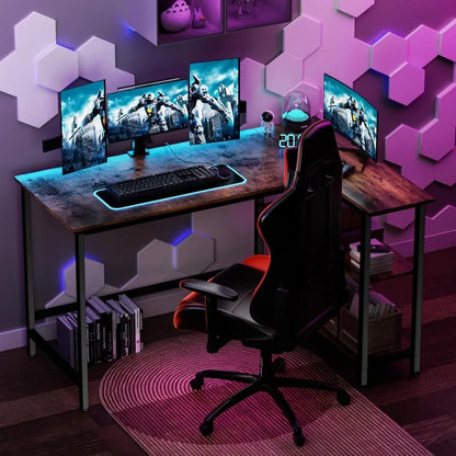 L Shaped Desk - 39" Home Office Computer Desk with Shelf, Gaming Desk Corner Table for Work, Writing and Study