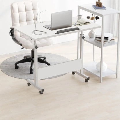 Rolling Desk Adjustable Height,Rolling Computer Cart,Portable Laptop Desk,Small Adjustable Home Office Desk,Rolling Laptop Desk