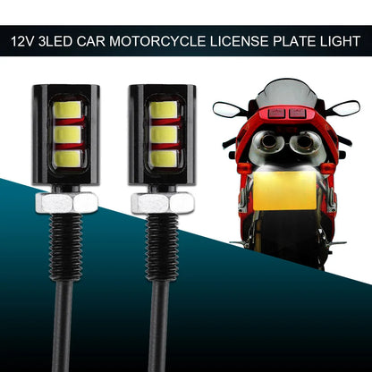 1 Pair License Number Plate Screw Bolt Light Energy Saving LED License Number Plate Light for 12V Car Motorcycle