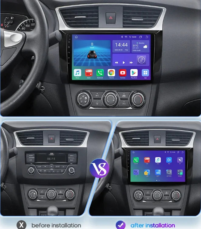 10 Inch Android 13.0 2+32GB For Nissan Sylphy Sentra 2013-2018 Car GPS Navigation Multimedia Player Radio Tape Head Unit Carplay