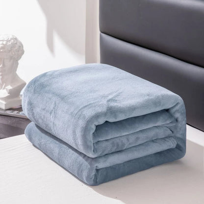 Flannel Nap Blankets Soft Plaid for Home Sofa 200x230 Plush Bedsheet Solid Color Summer Blanket Single Size