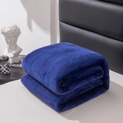 Flannel Nap Blankets Soft Plaid for Home Sofa 200x230 Plush Bedsheet Solid Color Summer Blanket Single Size