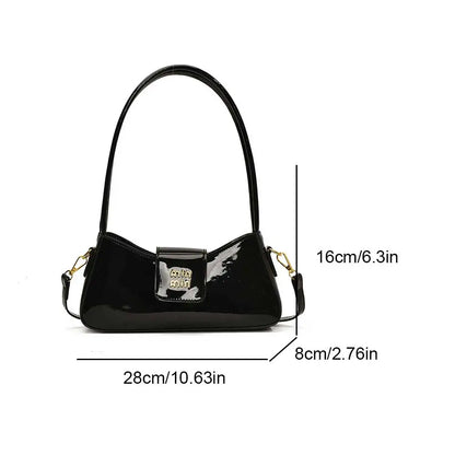 Light Luxury High-end Patent Leather Ladies Shoulder Bag 2025 New PU Leather Women Tote Bag Underarm Handbag Crossbody Purse