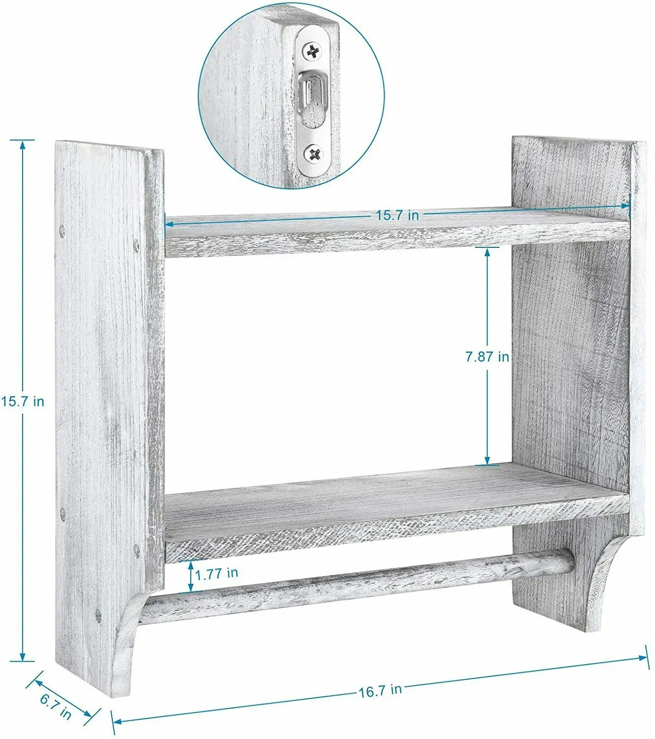 Wooden towel rack for bathroom storage cabinet above wall mounted bathroom rack