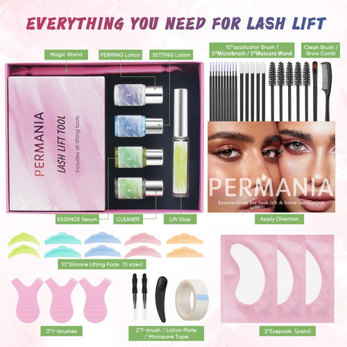 PERMANIA Eyebrow Lamination kit Lash Lift Kit Cruelty Free Eyebrow Perm Kit Includes All Tools & Accessories Eyelash Curlers
