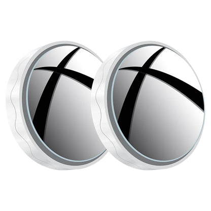 2PCS Car Blind Spot Rear View Mirror Round Frame Wide Angle Mirrors 360° Rotation Reverse Auxiliary Rearview Convex Mirror