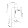 Rolling Clothes Rail Rack Garment Cloth Hanging Rack with 2 Tier Storage Shelves