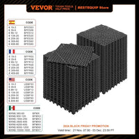 VEVOR Interlocking Floor Tiles - 12x12 Inch PVC Drainage Tiles, 55-Piece Set