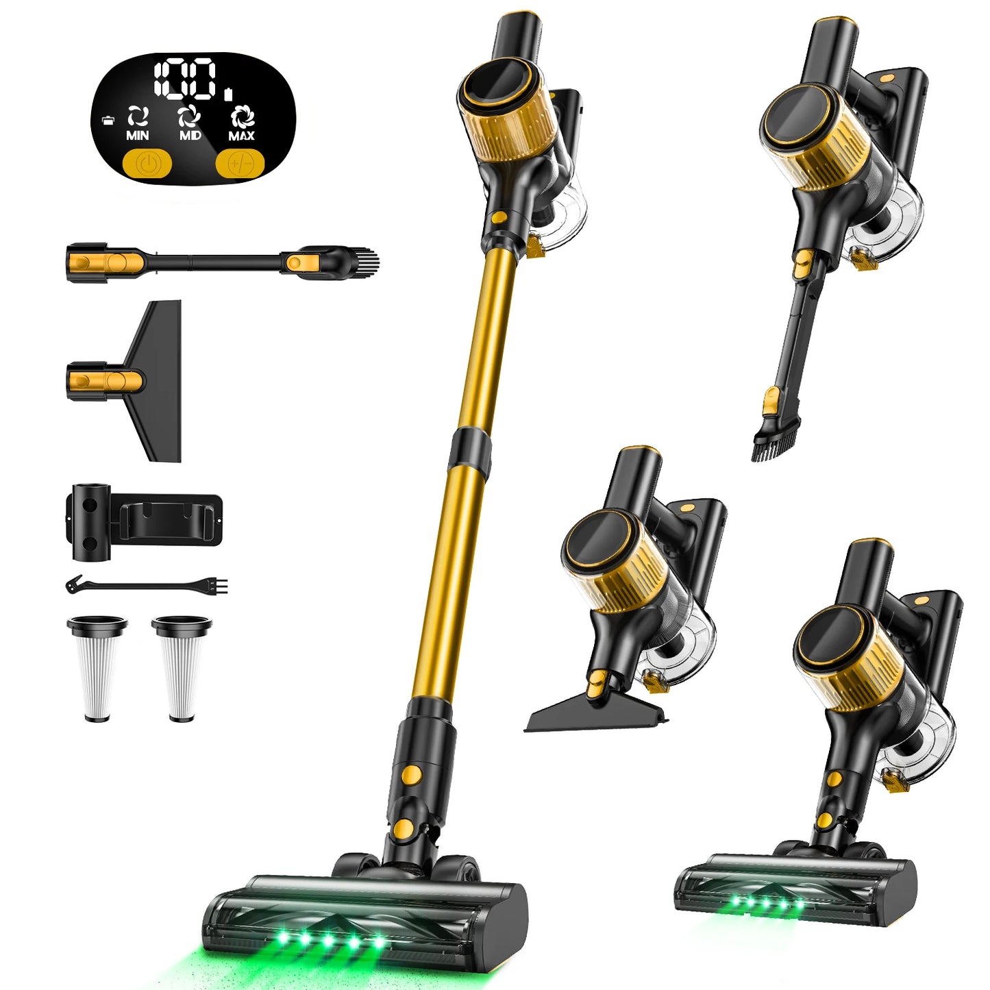 A27 30Kpa 350W Handheld Cordless Vacuum Cleaner Powerful Suction Stick Vacuum 1.5L Dust Cup for Pet Hair/Carpet/Hard Floor