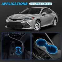 Auto LED Cup Holder Atmosphere Lights Storage Box Ice Blue Decor Ambient Light For Toyota Camry 2018 2019 2020 2021 2022 2023