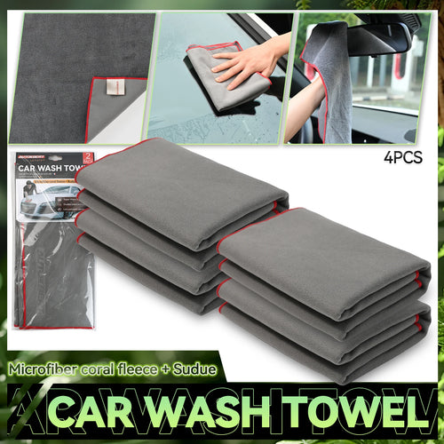 2X Washing Cloth Suede & Coral Fleece Double-sided Towel Quick Dry Super Absorbent Soft Car Accessories Multipurpose Clean tools