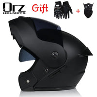 ORZ-161 Modular Filp up Motorcycle Helmet Full Face Racing Helmet Dual Visors DOT Approved motosiklet kaskı