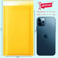 Kraft Foam Mail 4x8 "100 pieces, small zip-lock mail transport bag, yellow padded envelope #000