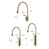 Brushed Gold Basin Faucet Black Faucet Deck Mounted Basin Sink Tap Hot & Cold Mixer Brass Tap for Bathroom