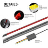 Universal Trunk Spoiler Wing Kit with Light, Carbon Fiber Accessories for Cars Driving Brake Turn Signal Running Trim Lamp 51in