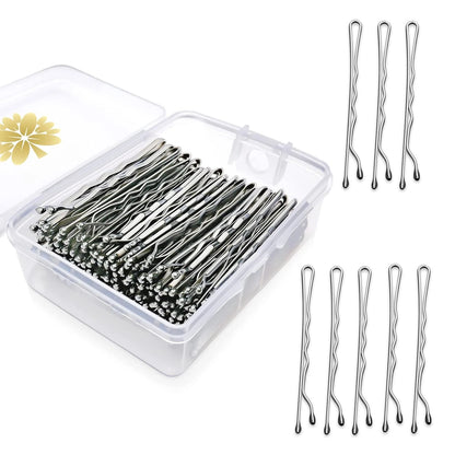 100PCS 2Inches Hair Pins Kit Secure Hold Bobby Pins Clips for Women Girls and Hairdressing Salon With Clear Storage Box(Black)