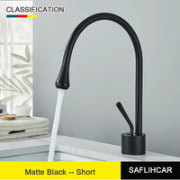 Brushed Gold Basin Faucet Black Faucet Deck Mounted Basin Sink Tap Hot & Cold Mixer Brass Tap for Bathroom