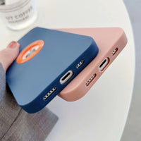 DIY Luxury Soft Silicone Logo Hole Phone Case For iPhone XR like 12,13 Candy Color Cover for iPhone 11 to 13Pro 14 15 16 Pro