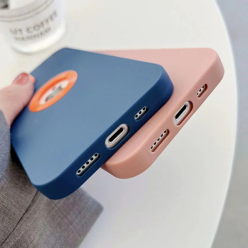 DIY Luxury Soft Silicone Logo Hole Phone Case For iPhone XR like 12,13 Candy Color Cover for iPhone 11 to 13Pro 14 15 16 Pro