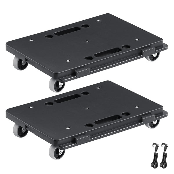 VEVOR 2 Pack Furniture Mover Pallet Trolley 500 lbs Each Count with 4 Wheels Small Flat Dolly Cart for Industrial Machinery