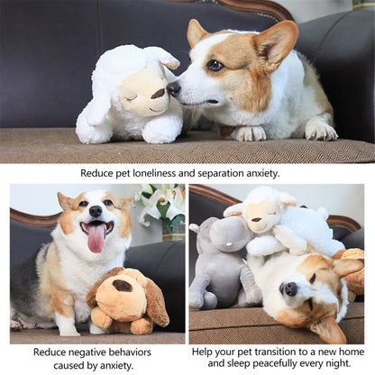 Pet Toy Dogs Plush Toy Comfortable Behavioral Training Aid Toy Heart Beat  Heating Soothing Plush Doll Sleep For Smart Cats Play