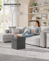 SONGMICS MAZIE Collection - 15 Inches Folding Storage Ottoman Bench, Ottoman Foot Rest, End of Bed Bench, Storage Chest