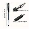 48pcs Gel Pens with Transparent Barrel, 0.5mm Smooth Writing for Office & School, Includes 6 Black Pens +42 Refills