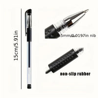 48pcs Gel Pens with Transparent Barrel, 0.5mm Smooth Writing for Office & School, Includes 6 Black Pens +42 Refills