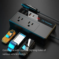 200W Car Inverter DC 12V To 110V AC Power Inverters 3 USB 1 Type-C Ports Charger Adapter Car Plug Converter with LED Screen EzBuyCo