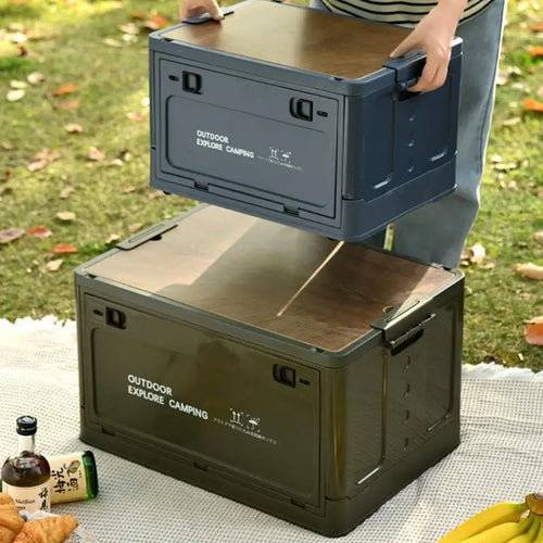 Outdoor Camping Folding Storage Box Tourist Table Car Storage Box Travel Storage Bin With Lids And Handles Camping Equipment