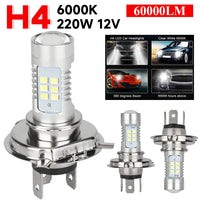 H4 9003 HB2 Headlight Conversion Kit Super Bright 12V Car Running Lamp IP67 Waterproof LED Driving Light White Aluminum 15000LM