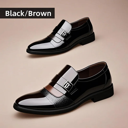 Leather Shoes for Men Wedding Formal Oxfords Business Casual Office Work Shoes for Men Classic Luxury Pointy Men's Dress Shoes