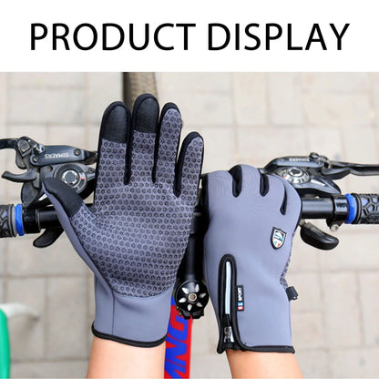 Winter Warm Motorcycle Gloves With Wrist Support Touch Screen Cycling Gloves Outdoor Sport Anti-slip Windproof Full Finger Glove
