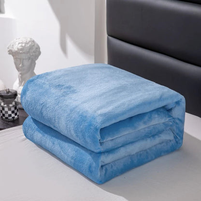 Flannel Nap Blankets Soft Plaid for Home Sofa 200x230 Plush Bedsheet Solid Color Summer Blanket Single Size