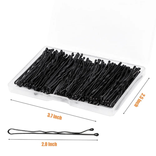 100 Pieces Hair Clip Black Hair Pin Set for Women Girls Kids Premium Wave Black Hair Pin with Storage Box
