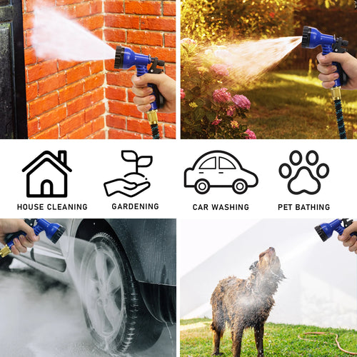 GardenJoy Expandable Garden Hose 3/4 in. x 50 ft. with 7 Function Spray Nozzle Magic Hose outdoor garden hose Water hose