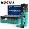 HUATAI PowerFlash AA 100 pcs Alkaline Long-Lasting Batteries, double A, LR06 High-performance Battery for Home, Work, Various De