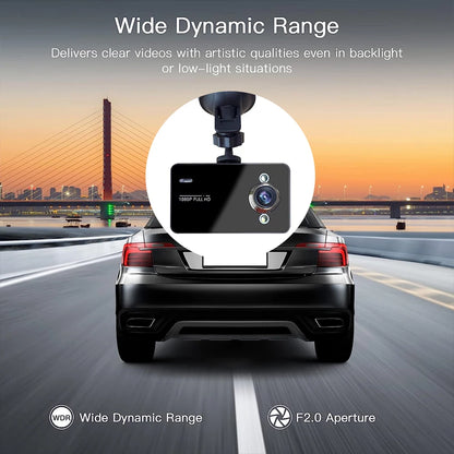 1080P Full HD Car Video Camera 2.7 Inch Car Camcorder Night Vision 140° View Angle Dashcam DVR Driver Recorder Parking Monitor