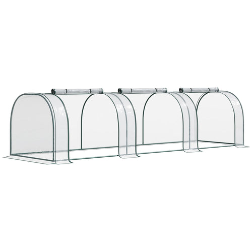 11.5' X 3' X 2.5' Tunnel Greenhouse Green Grow House W/ Roll up Doors, Clear