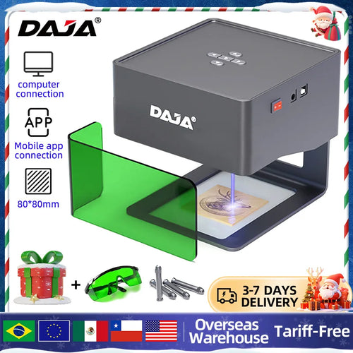 DAJA DJ6 Laser Engraver Mini Portable Bluetooth DIY Cut Engraving Machine Engrave Mark Wood Painted Metal Acrylic Glass Leather